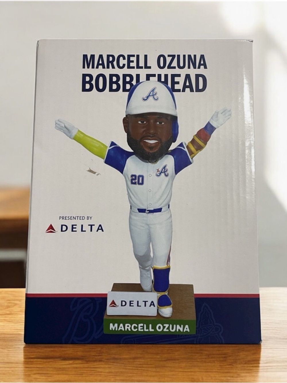 Atlanta Braves Marcell Ozuna Bobblehead White, Blue, Red by Delta